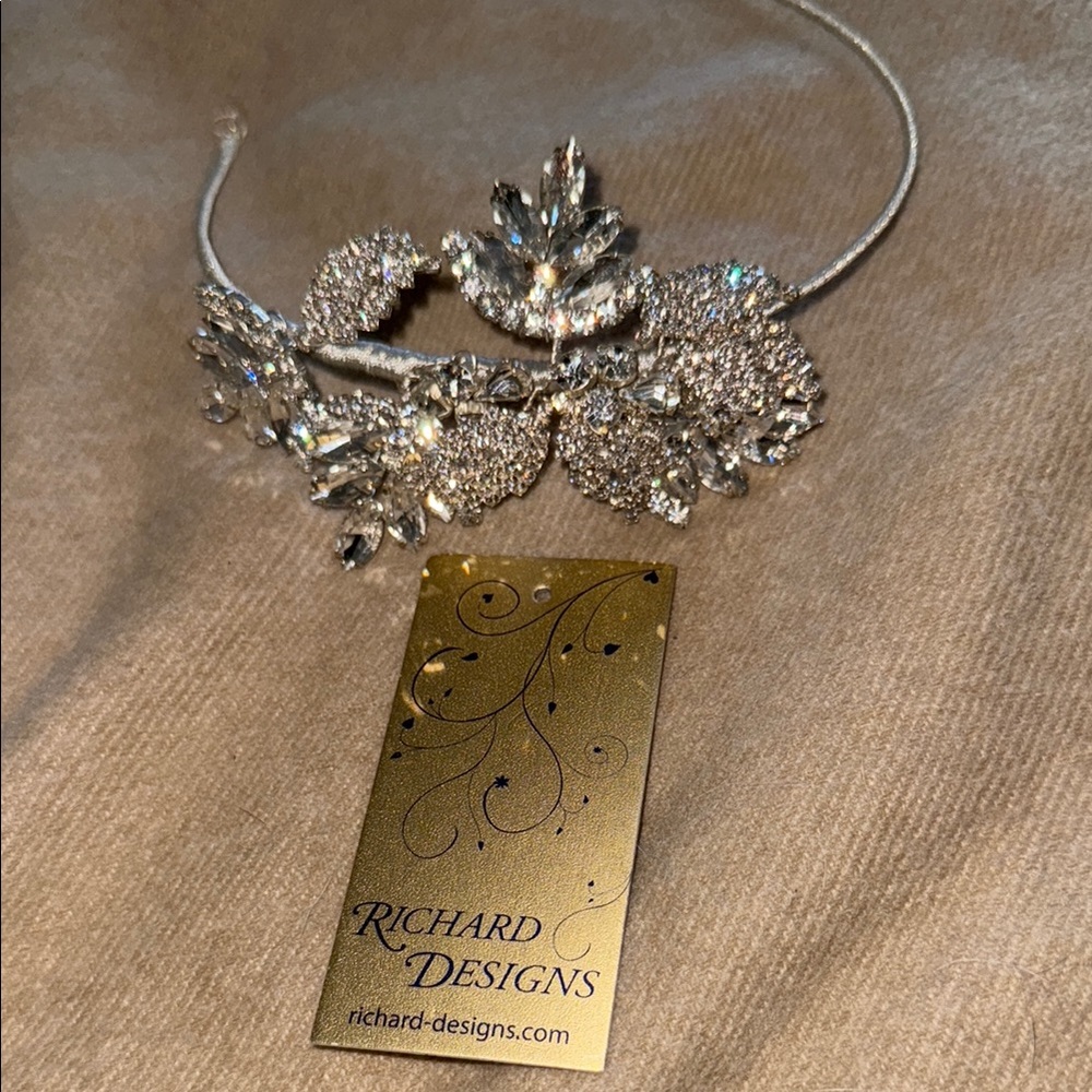 Silver Floral Headband Bridal